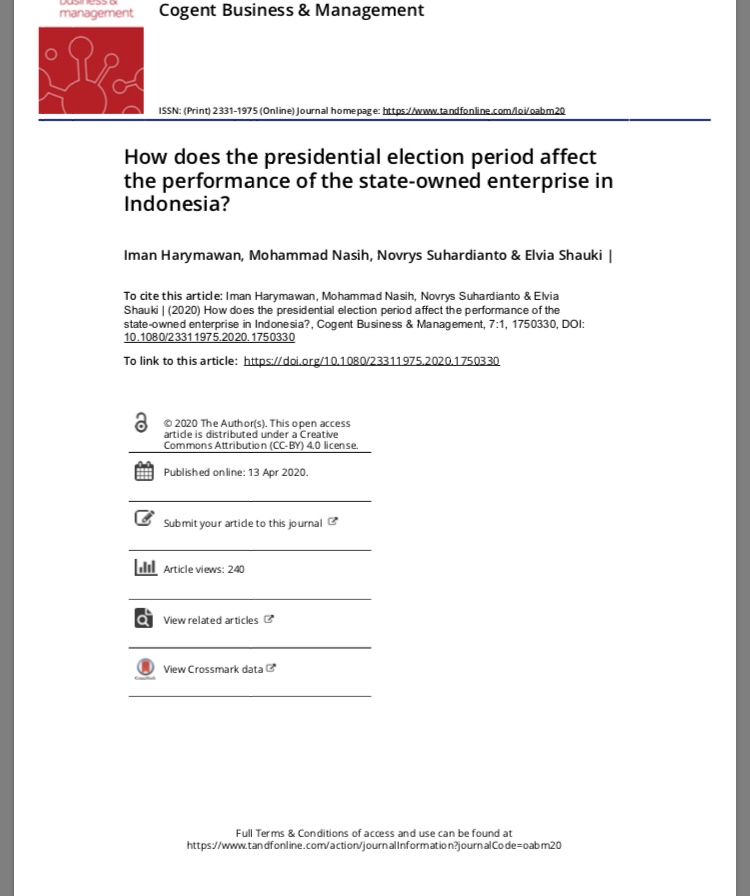 7 How does the presidential election period affect the performance of the state-owned enterprise in Indonesia?