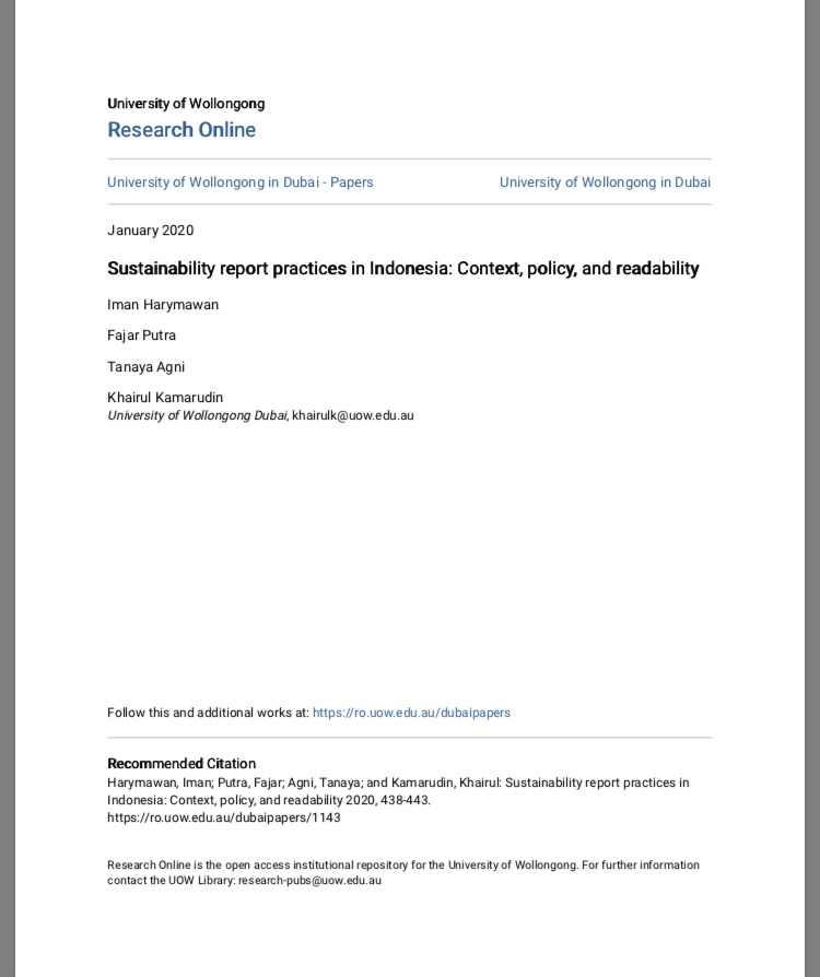 9 Sustainability Report Practices in Indonesia: Context, Policy, and Readability
