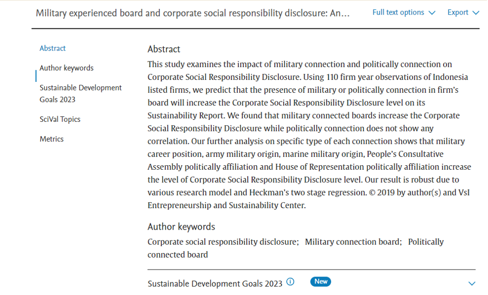 Military experienced board and corporate social responsibility ...